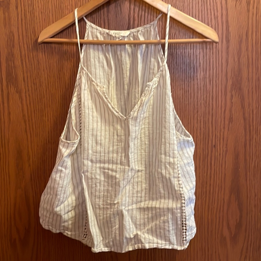 LOVE TREE Spaghetti Strap Style Tank Off-White Size L